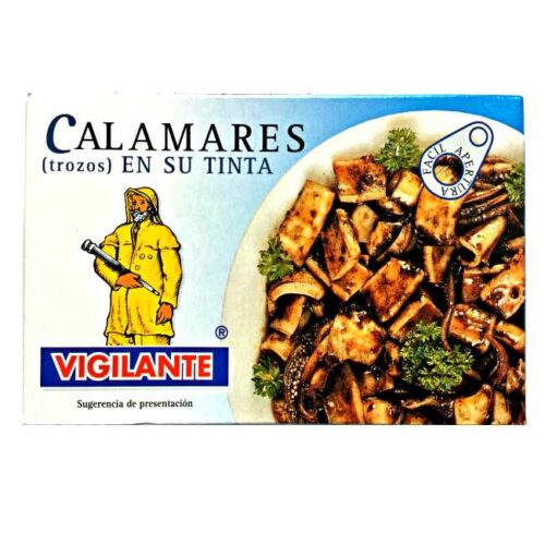 Kalmarer (blekksprut) i eget blekk eller «Calamares en su tinta».