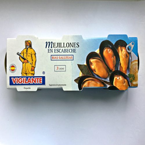 Blåskjell i krydret solsikkeolje eller «Mejillones en escabeche».