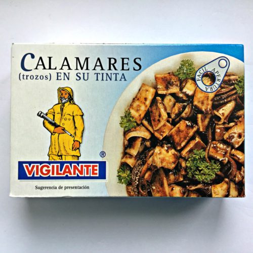Kalmarer (blekksprut) i eget blekk eller «Calamares en su tinta».