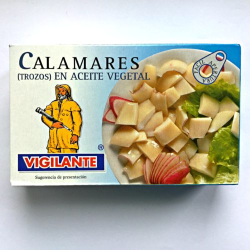 Kalmarer (blekksprut) i solsikkeolje eller «Calamares en aceite».