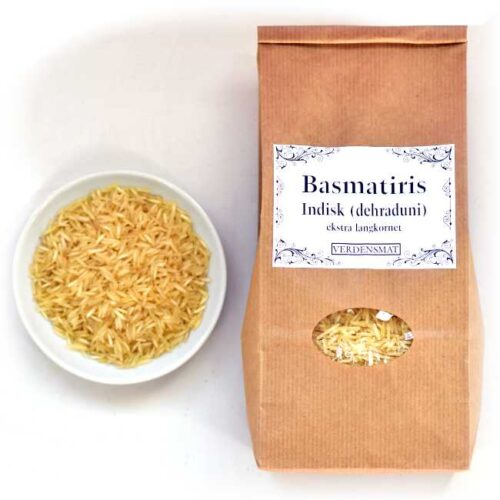 750 g ekstra langkornet basmatiris fra Dehradun (India)