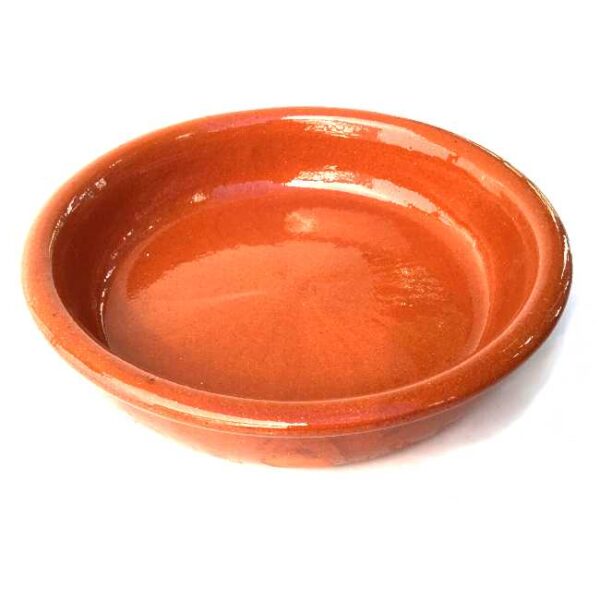 Terrakottaskål (tapasskål, cazuela) uten ører/håndtak, 16 cm i diameter, laget i Spania