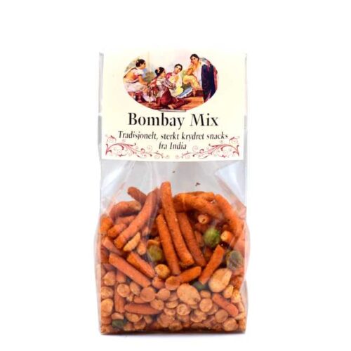 75 g Bombay Mix: Assorterte, indiske kryddersnacks (sterkt)