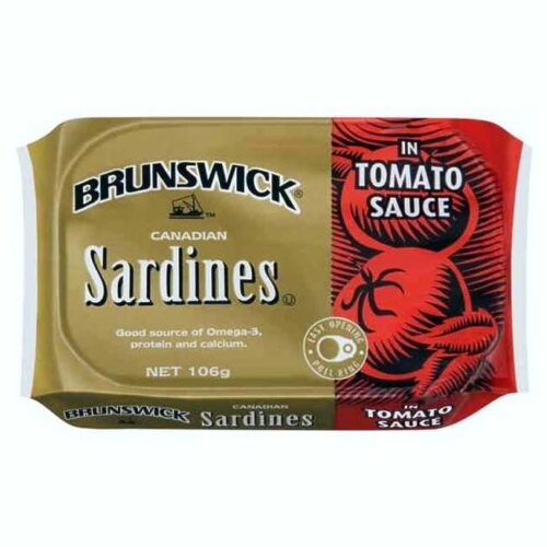 Brunswick kanadiske sardiner i tomatsaus, boks à 106 g