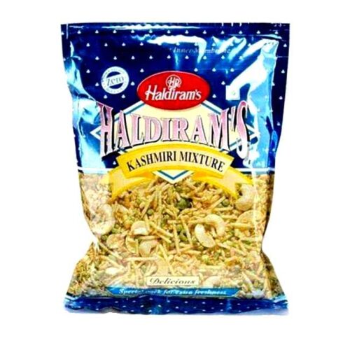 Kashmiri Mixture fra indiske Haldiram's, krydrede snacks, 200 g