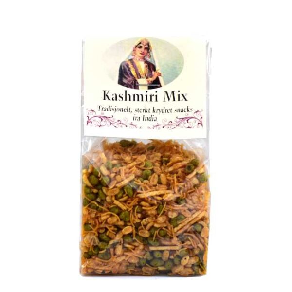 75 g Kashmiri mix: Assorterte, indiske kryddersnacks (sterkt)