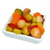 Olivenpickles a la "gazpacha". Serveringsforslag.