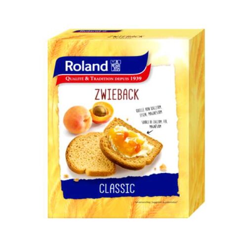 Biscottes/Zwieback (kavring) fra sveitsiske Roland, 165 g