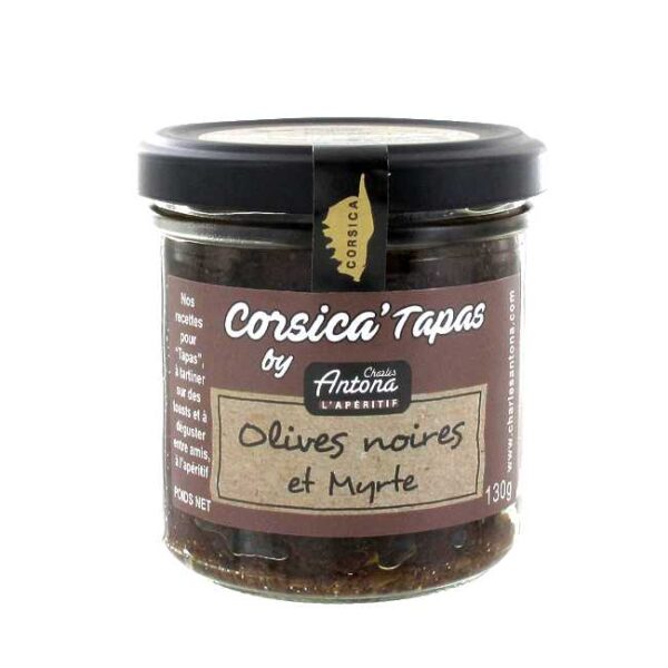 130 g Tapenade/krem av svarte oliven og myrtebær fra Corsica