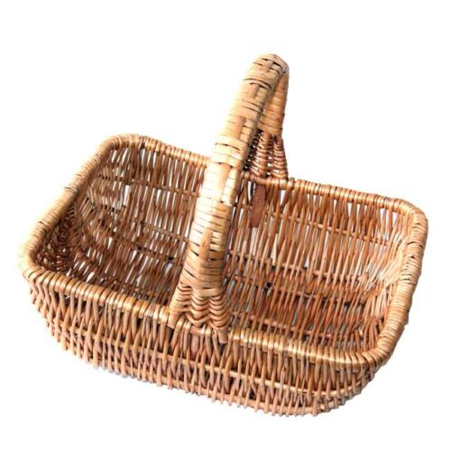 Soppkurv av flettet rødpil, 36 x 28 cm stor