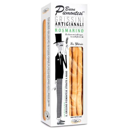 180 g håndlagde brødpinner med rosmarin, produsert i Italia