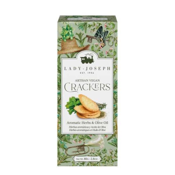 100 g crackers (salte, sprø kjeks) med aromatiske urter og olivenolje