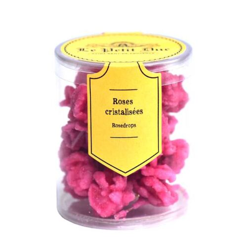 50 g Roses cristalisées (krystalliserte rosekronblader), produsert i Provence av Le Petit Duc