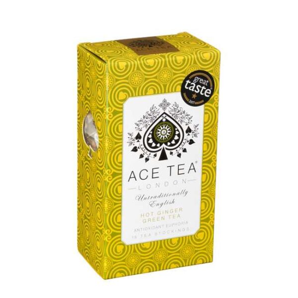37 g (15 poser)  Hot ginger green tea (ingefærte) fra England