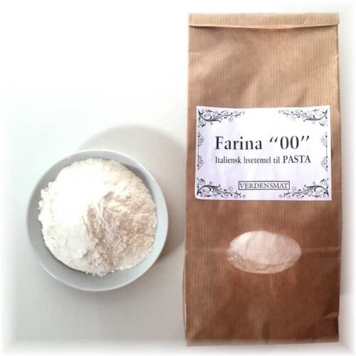 750 g farina di grano tenero «00» per pasta fresca (italiensk hvetemel type «00» til fersk pasta)