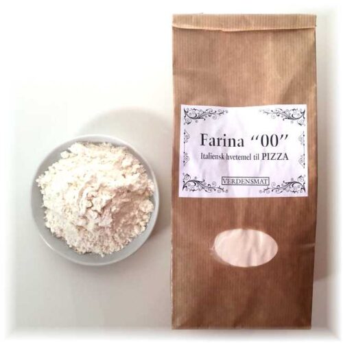 750 g farina di grano tenero "00" per pizza (italiensk hvetemel type "00" til pizzabunner)