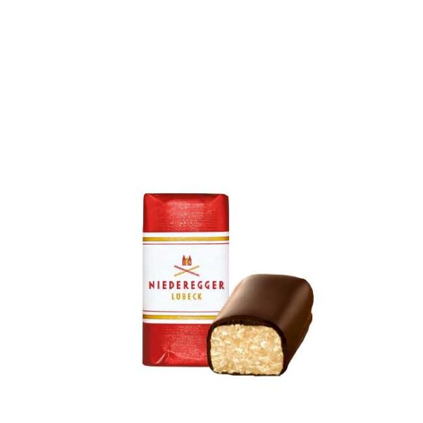 12,5 g marsipankonfekt med mørkt sjokoladetrekk fra Niederegger (Lübeck)