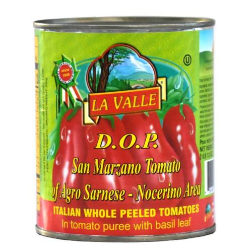 800 g hele, skrellede San-Marzano-tomater (DOP)