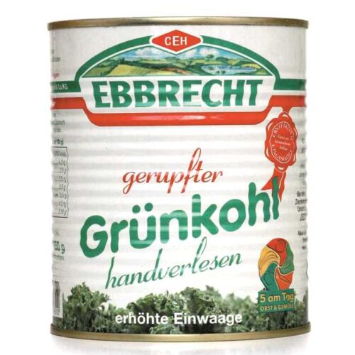 850 ml revet grønnkål av det tyske kvalitetsmerket "Ebbrecht"
