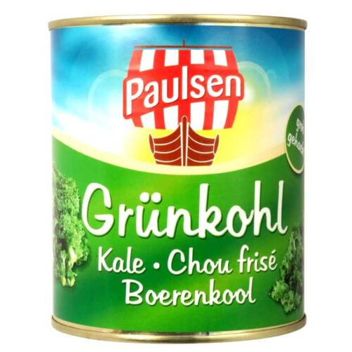 850 ml hakket/kuttet grønnkål på boks fra nordtyske Paulsen