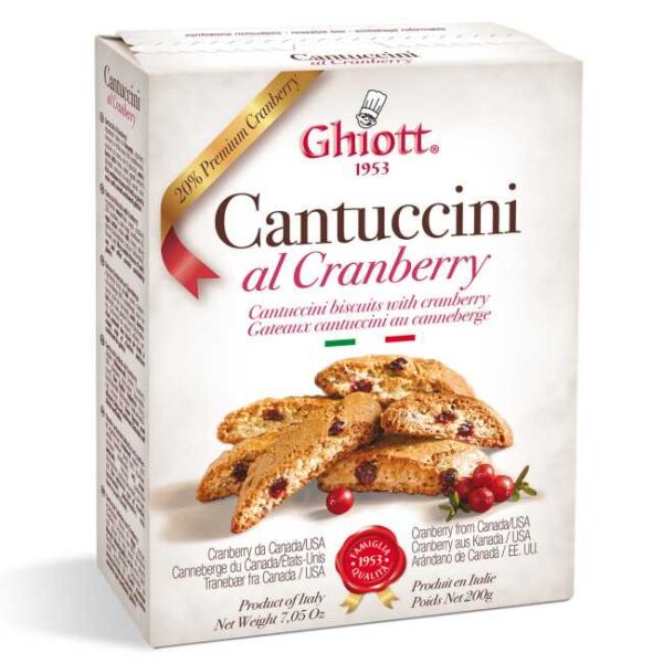 200 g cantuccini al cranberry (biscotti med 20% tranebær) laget i Firenze