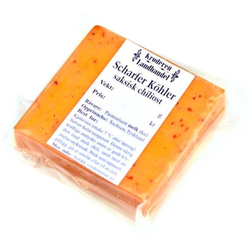 275 g Scharfer Köhler: Tysk lettrøkt ost, krydret med sterk chili