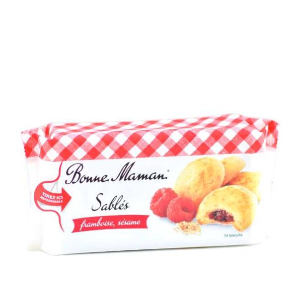 150 g franske småkaker, type sablés fylt med bingebær