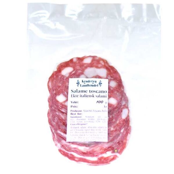 100 g toskansk, mild salami fra Viani