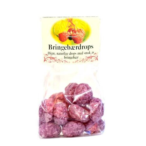 120 g store bringebærdrops (naturlige drops)