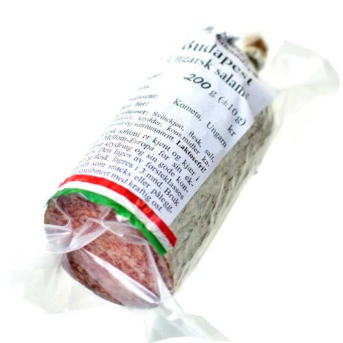 200 g ungarsk salami "Budapest" (en halv pølse) av svinekjøtt