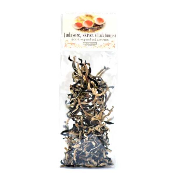 22 g tørket og strimlet judasøre (black fungus, Auricularia polytricha)