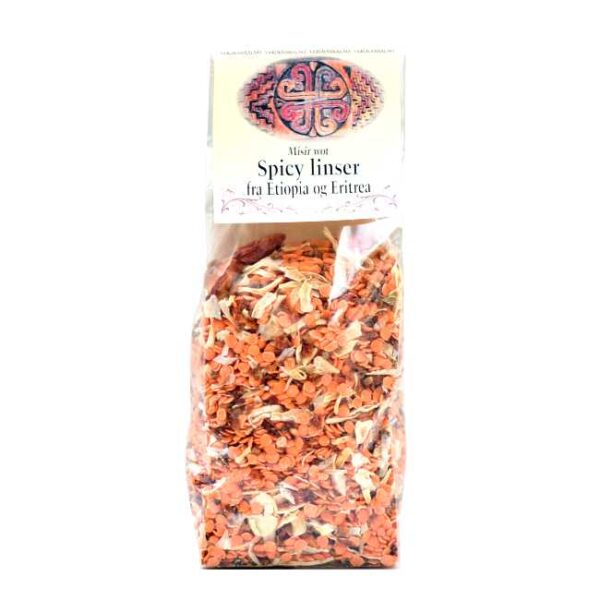 Misir wot (etiopiske linser): 275 g tørket middagsblanding