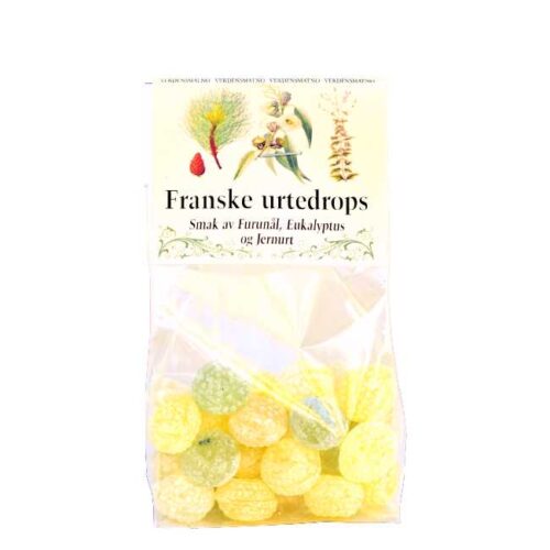 100 g urtedrops (eukalyptus, furunål, verbena), laget i Provence