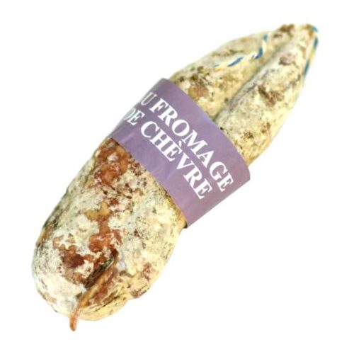 180 g fransk spekepølse med svinekjøtt fra Ardèche (saucisson sec) og Chèvre (hvit geitost)