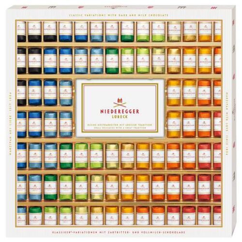1075 g marsipankonfekt (98 stk marsipan med 10 ulike smaker) fra Niederegger