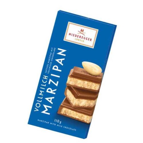 110 g melkesjokoladeplate fylt med marsipan fra Niederegger (Lübeck)