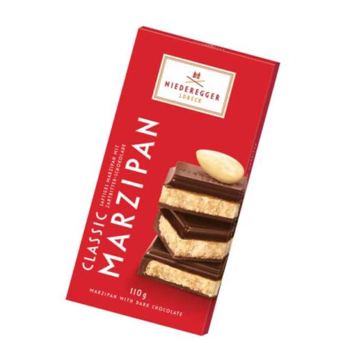 110 g mørk sjokoladeplate fylt med marsipan fra Niederegger (Lübeck)