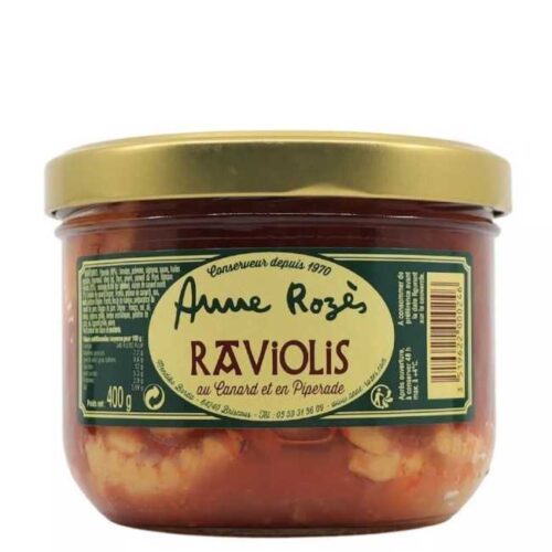 400 g ravioli fylt med and i en piperadesaus, fra Fransk Baskerland