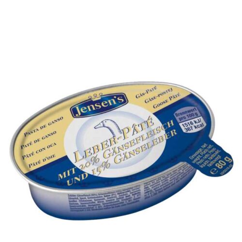 80 g fin paté av svine- og gåsekjøtt og -lever