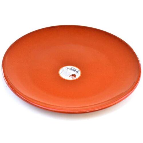 Tallerken, håndlagd av terrakotta, ca. 30 cm i diameter