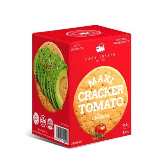 150 g maxi crackers (salte, sprø kjeks) med tomat, rosmarin og olivenolje