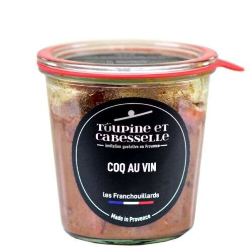 400 g coq au vin (hane i rødvin) fra Provence