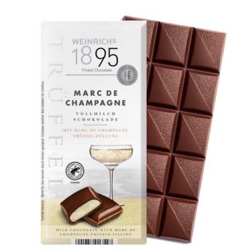 100 g sjokolade fylt med trøffelmasse og marc de Champagne (eau de vie)